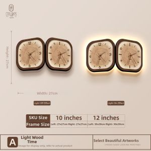 CTYLIGHTZ | Corner Vintage Style Double Sided No Drilling Luminous Clock