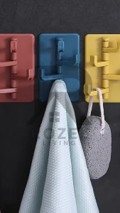 ROZELGantungan Hook Tempel Dinding 4 Cabang / Gantungan Hook 4 Kait Baju Tas Kunci Peralatan Dapur Ruang Tamu Serbaguna