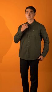 Fobdg Kemeja Pria Polos Lengan Panjang Kemeja Oxford Bahan Premium