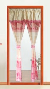 Rèm Cửa Thanh Ngọc VẢI GẤM Thêu Hoa Văn May Xẻ Giữa Nhiều Màu