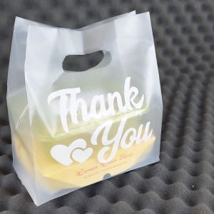 Plastik Dove 20x30 Motif Thank You PUTIH isi 50 Kantong Bingkisan Snack / Tas Souvenir Ultah/Rice Bowl Thinwall