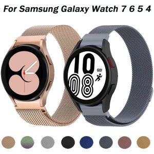 Milanese Loop Strap For Samsung Galaxy Watch 7/6/5/4 44mm 40mm 5 Pro Magnetic Metal Wristband for Galaxy Watch 4-6 Classic Band