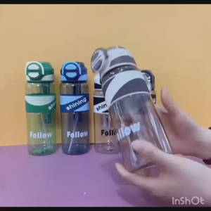 BOTOL MINUM SHINING FOLLOW TEMPAT AIR MINUM OLAHRAGA ANTI BOCOR TALI PENDEK KAPASITAS 700ML TY 0989