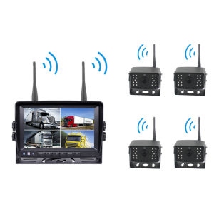 7 Inch 4 Channel Digital Signal Wireless Reversing Image With display LCD Monitor Display Night Rearview Waterproof Camera For Bus Truck