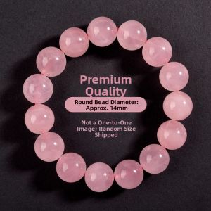 LINGFEI | Natural Pink Jelly Crystal Bracelet 6-14mm
