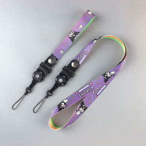 Kawaii Long Kuromi Phone Strap Neck Hanging Womens Cartoon Mobile Phone Rope Strong Anti-Loss Wrist Rope Short Chain
