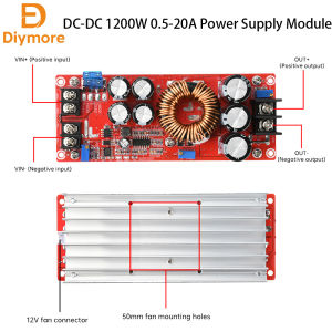DC-DC 1200W 0.5-20A DC Converter Boost Step-up Power Supply Conversion Module 8-60V OUT 12-80V 150KH