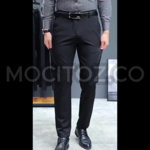 Celana Bahan Jumbo Size 39-44 - Celana Formal Panjang Pria Big Size Teflon Tebal - Model Standard Reguler Fit - Warna Hitam