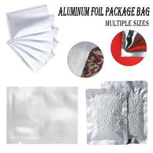 10-200pcs Silver Aluminum Foil Bags for Packaging Heat Sealable Vacuum Pouches for Coffee Powder Chocolate Storage