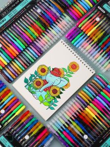 Fluorescent Highlighter Pen Multicolor Flash Student Use Neutral Pen Sparkling High Light Colorful Writing Instrument for Growth Manual