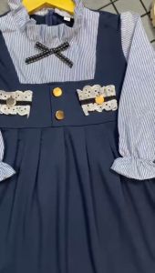 NAVY RUFFLE DRESS ANAK PEREMPUAN/ GAUN ANAK PEREMPUAN USIA 1- 5 TAHUN