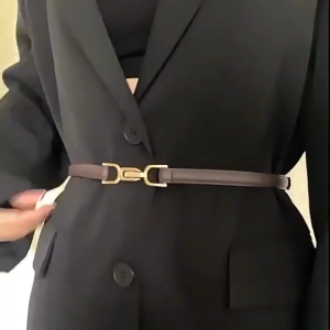 1PC Waist Belt for Women Dress Fashion Slim PU Leather Ladies Waistband with Metal Buckle Closure