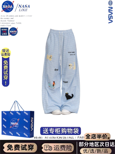 Quần Ống Rộng in Họa Tiết Hoạt Hình American Dog Print Cho Nữ Mùa Thu Quần Ống Rộng Quần Ống Đứng Quần Thường Ngày