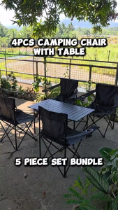 FINNA Foldable Outdoor camping table 53CM 95CM With Chairs Set for Camping/Balcony/Backyard/Picnic(1 Table + 4 Chairs)