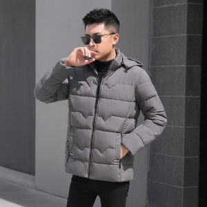 Winter Thickened Large Size Mens down Cotton Jacket Short Style Workwear Coat Trendy Business Casual Standard Fit Cotton Silk