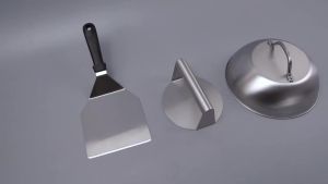 1 Set Smash Burger Press Kit Basting Cover Griddle Spatula Spice Dredge Shaker Griddle Kit For Flat Top Griddle Grill Hamburger