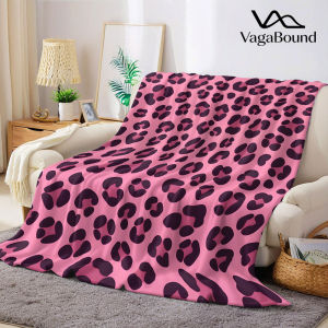 pink leopard print Flannel Blanket Warm Soft Halloween Christmas Decorative Couch Warm Cozy All-Season Gift