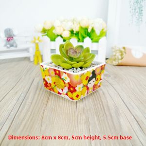 New Square Ceramic Pot Miniature Succulent Plant Simple Creative Desktop Micro Landscape Personalized Small Flower Pot