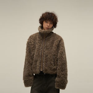 WLNEXT Fluffy Lamb Velvet American Style Mens Jacket Spring Autumn Couple Trendy Brand Youthful Popular Loose Fit Outerwear
