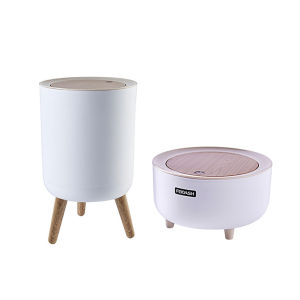 【New Arrival】 7L Live Room Garbage Bin Creative Office Supplies Dustbin Nordic Style Garbage Organizer Ins with Pressing Cover High Foot for Home Living Room Office