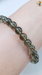 Collection Grade Natural Green Tourmaline Rutile Bracelet
