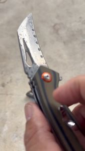 มีดพับดามัสกัสพรีเมียม ด้ามจับG10 ระบบเปิดฟลิปเปอร์ สำหรับกิจกรรมกุญแจในป่าและแคมปิ้ง