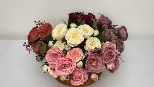 Artificial Flowers Silk Roses Peony Holidays Home Table Vase Wedding Wreath Wall Yard Autumn Decoration Outdoor Garden DIY Gifts