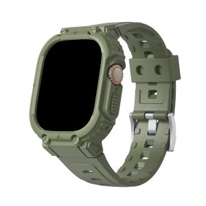 Strap with Bumper Case Cover for Apple Watch Band 45mm 44mm 42mm 40mm Ultra 49mm Rugged Sport Band for IWatch SE 8/7/6/5/4/3/2/1