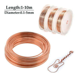 1-10M Bare Copper Wire Pure Copper Wire T2 Copper Coil Conductive Copper Wire  Bare Line Diameter 0.1/0.15/0.2/0.3/0.4/0.5-5mm