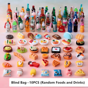 Dollhouse Miniature Items Food Drinks 1/12 Mini Kitchen Dolls Accessories Toys for Girls Gifts Bread ice cream Beer Bottle