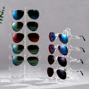 Giá Để Kính Mắt Đa Tầng Trong Suốt Tối Giản Để Bàn Đựng Kính Râm & Kính Mắt Chất Liệu Nhựa