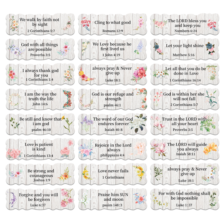 240 Pcs Flowers Style Scripture Inspirational Stickers Bible Verse ...