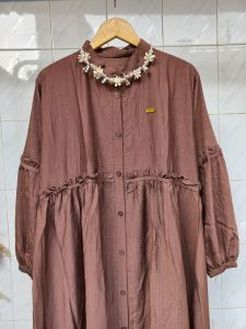 Dress wanita - Laura midi dress / midi dress terbaru / bahan polo linen / midi dress mewah elegan //