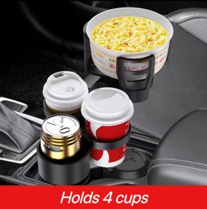 Cup Holder Expander for Car Upgrade: 4 in 1 Car Cup Holder Extender with 360° Rotating & Locking Function