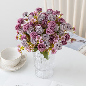 Artificial European Lilac Carnation Flower Home Birthday Party Decoration Outdoor Yard Celebration Wedding Bridal DIY Decor Gift