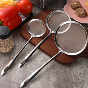 WHPHous Dài xử lý thép không gỉ dầu colander muỗng tốt lưới colander công cụ nhà bếp