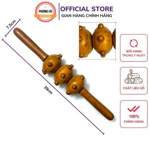 Cây lăn lưng massage 3 bánh gai bằng gỗ thơm  dụng cụ mát xa cơ thể chăm sóc sức khoẻ - Mỹ Nghệ Phương Chi