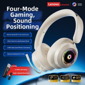 Lenovo | Gaming Over-ear Headphones Wireless 7.1 Surround Sound 4-Mode Noise Reduction