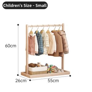 ZHUSHANXIA | Space-Saving Wooden Childrens Clothing Storage Rack