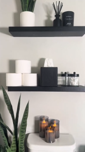 2 pcs solid wood shelves with concealed metal support bracket complete screw and tox ready for installation 2 wooden floating shelves with hidden brackets