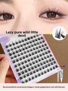 MONLEYTA | Thick Natural Looking Fake Eyelashes For Women Single Cluster Three-step Sunflower Manga Eyelashes Pure Wild Lazy Girl Style