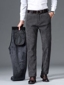 WEIJINSHI | Corduroy High-Waist Straight Leg Loose Fit Thickened Pants