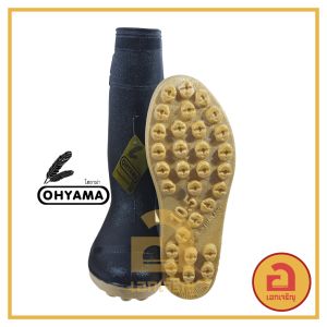 โอยาม่า OHYAMA B002 พื้นปุ่ม รองเท้าบูทยาว นุ่มฟู ไม่บีบเท้า บูทยางพารา บูทดำ บูททำสวน บูทก่อสร้าง