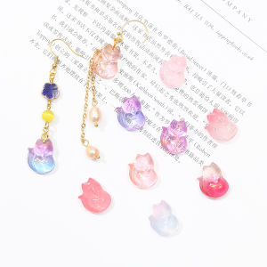 10pcs Fashion Fancy Cute Crystal Glass Beads Little Fox Charms Pendants Loose Spacer Beads For DIY Earring Necklace Jewelry Making Accessories