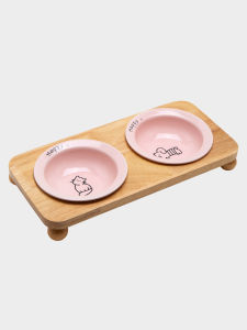 Petdebby | Neck-Protecting No-Spill Small Dog Double Bowls