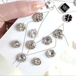 Bros Berlian Imitasi Mengkilap & Aksesoris Mode Wanita