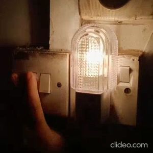 Geloof Auto Sensor Night Light (Warm White) Mini Dusk To Dawn Wall Sleep Lamp 3 Pins Cat Eye FIXIA