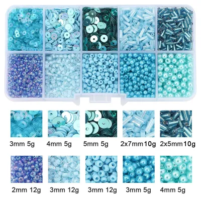 120g/box Multi-color Rice Pearl Sequins Imitation Pearl Material Bag Handmade DIY Making Beaded Bracelet Necklace Accessories