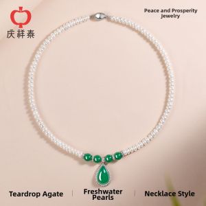 QINGXIANGTAI | Natural Pearl Necklace Designer Pendant S925 Silver