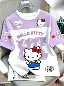 52TOYS | Womens T-shirt Hello Kitty 3D Printed T-shirt Mens and Womens Sportswear Fashion Sportswear Oversized Sports Childrens Top